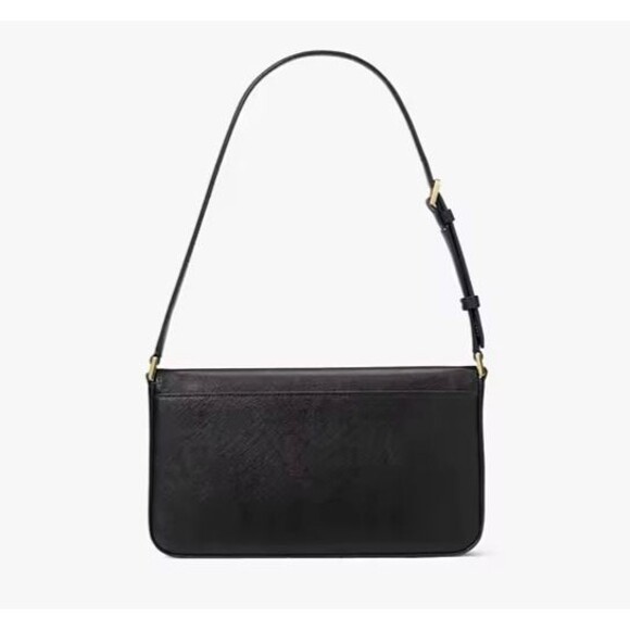 New Kate Spade Staci Flap Shoulder Bag Saffiano Leather Black - Picture 3 of 5